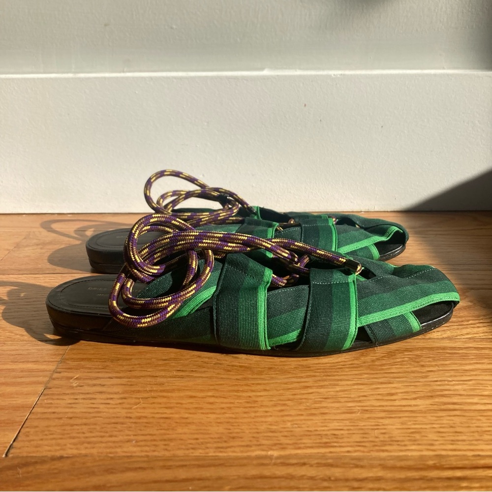 DRIES VAN NOTEN wrap sandal flats